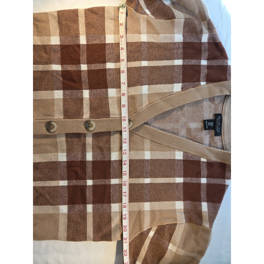 Rachel Zoe Women's Cardigan Button-Up Browns Size M Long Sleeve V Neck - Picture 4 of 6
